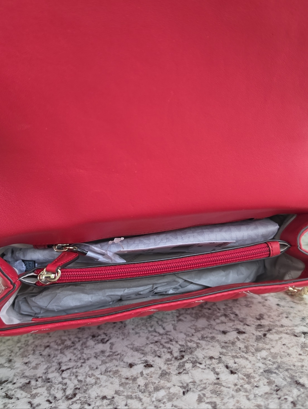 Michael Kors Sloan Large Red Chain Shoulder Bag - Picture 6 of 12